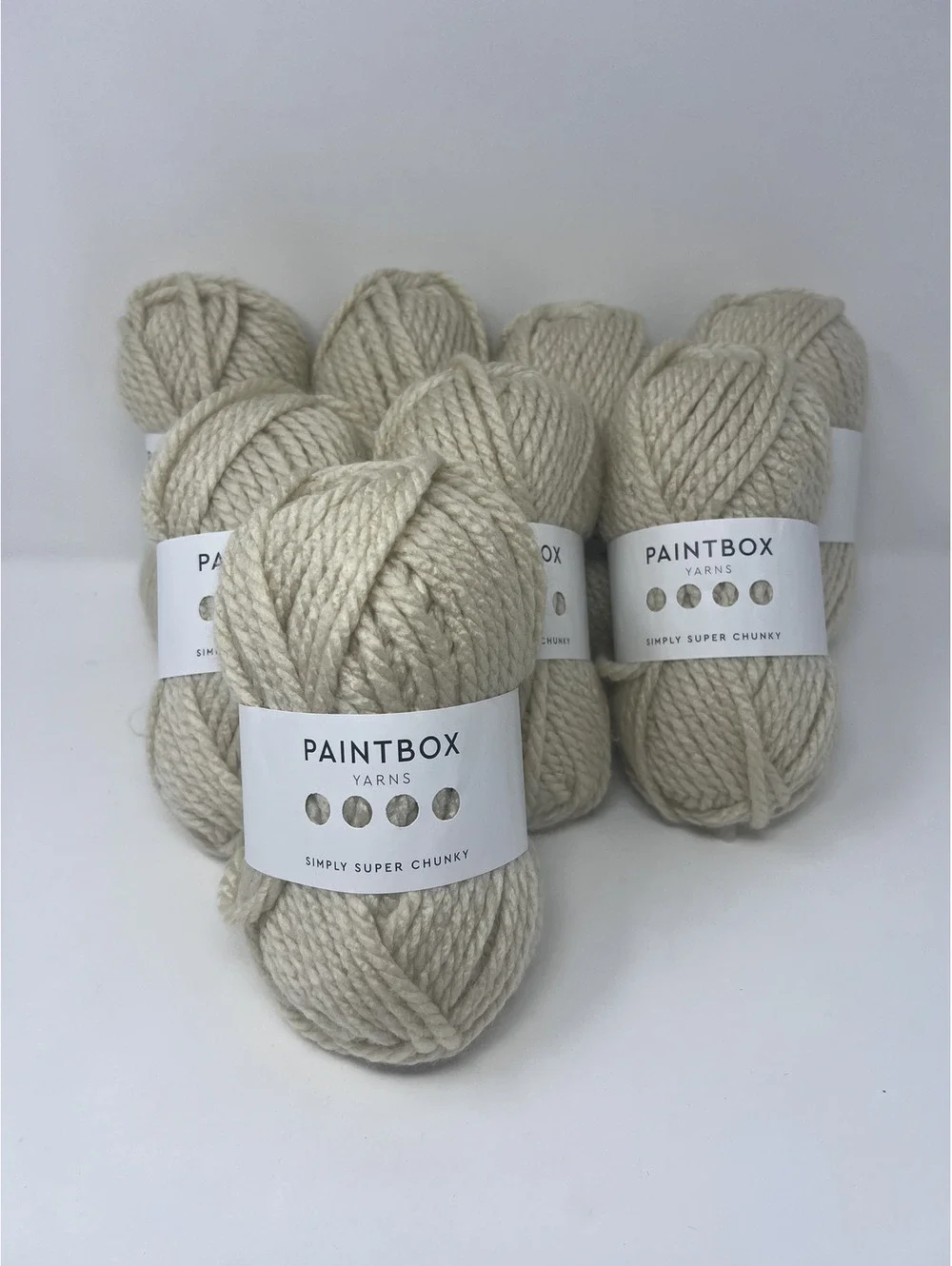 Paintbox Yarns Simply Super Chunky Acrylic Yarn 100g Skein - Cream Lot of 8